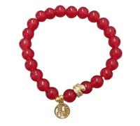 Azusa Sun 2025 New Year of Snake Bracelet Crystal Stone Beaded Snake Charm Bracelets Adjustable Chinese Zodiac Feng Shui Lucky Amulet Stretch Bracelet for Women Men New Year Jewelry Gifts, One Size
