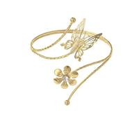 Azusa Sun Butterfly Arm Cuff Upper Arm Cuff Bracelet for Women Boho Open Bangle Flower Armlet Armband Gothic Beach Holiday Jewelry, Adjustable, Metal, no gemstone