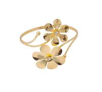 Azusa Sun Butterfly Arm Cuff Upper Arm Cuff Bracelet for Women Boho Open Bangle Flower Armlet Armband Gothic Beach Holiday Jewelry, Adjustable, Metal, no gemstone