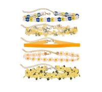 Azusa Sun Chokers Set for Women Heart Choker Necklaces Flower Pendant Velvet Choker Lace Choker Cute Pink Green Necklace Daisy Choker Necklace Statement Jewelry Valentine's Day Gift, One Size, Cotton