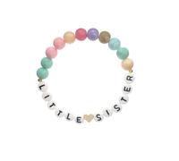 Azusa Sun Colorful Big Sister Bracelet Little Sister Bracelet Letter Beads and Heart Beads Bracelet Y2K Jewelry Gifts for Women, One Size, Plastic Resin, no gemstone