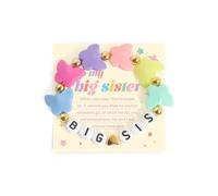 Azusa Sun Colorful Big Sister Bracelet Little Sister Bracelet Letter Beads and Heart Beads Bracelet Y2K Jewelry Gifts for Women, One Size, Plastic Resin, no gemstone
