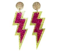 Azusa Sun Colorful Lightning Earrings for Women Vintage Acrylic Sparkly Prom Western Earrings 70s 80s Jewelry, One Size, Zinc Acrylic, No Gemstone