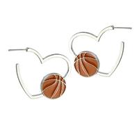 Azusa Sun Colorful Sports Game Day Hoop Earrings for Women Football Baseball Volleyball Basketball Team Sports Spirits Cheer Fan Outfit Gifts Round Statement Earrings Accessories, One Size, Zinc, No