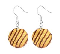 Azusa Sun Funny Imitation Food Dangle Earrings Cute Hamburger Fries Taco Bread Popcorn Cookies Shrimp Cheese Acrylic Print Earrings for Women, One Size, Acrylic, No Gemstone