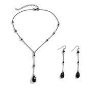 Azusa Sun Gothic Necklace Teardrop Bead Goth Vintage Blood Drop Tassel Choker Y Necklace for Women Halloween Party Jewelry Gift, One Size, Zinc, No Gemstone