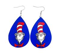 Azusa Sun Irregular Wooden Bookshelf Drop Dangle Earrings Fun Book Club Book Lover Earrings Librarian Earrings Decorative Earrings Gift for Women Teacher, One Size, Leather, No Gemstone