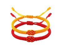 Azusa Sun Red Black Mix White Infinity Love Multicolor Lucky Bracelet for Men Women Tibetan Amulet Knot Bracelet Woven Thread String for Friend Couple Peace Protection Feng Shui Jewelry, One Size