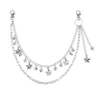 Azusa Sun Star Pants Chain for Women Men Punk Layered Biker Hip Belt Chain for Jeans Pant Y2K Jewelry Wallet Pocket Accessories, One Size, Metal, No Gemstone