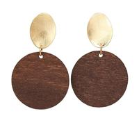 Azusa Sun Vintage Round Disc Drop Earrings for Women Boho Geometric Circular Dangling Earrings Fashion Jewelry for Party Prom, One Size, Wood, No Gemstone