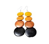 Azusa Sun Vintage Round Disc Drop Earrings for Women Boho Geometric Circular Dangling Earrings Fashion Jewelry for Party Prom, One Size, Wood, No Gemstone