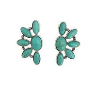 Azusa Sun Vintage Turquoise Earrings Natural Turquoise Stud Earrings Bohemian Retro Western Jewelry Gifts for Women, One Size, Turquoise, No Gemstone