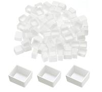 Azushwer 50pcs White Painting Half Pans, Empty Watercolor Plastic Painting Half Pans for DIY Watercolor and Oil Paintings
