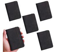 Azushwer A7 Notebook, 4 PCs Small Notebooks Pocket Size Pocket Small Notebooks with Elastic Closure A7 Pockets Notebook for Writing Note Taking Plans Memos Office School Stationery Supplies