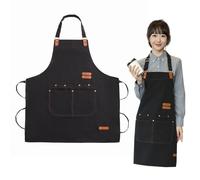 Azushwer Aprons for Men Women with Pockets, Chef Apron Canvas Work Aprons Adjustable Bib Chef Aprons Aprons for Cooking BBQ Aprons for Men for Cooking, Baking, Gardening, BBQ, Craft Working, Painting