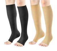 Azushwer Compression Socks for Women Men, 2 Pairs 20-25mmHg Knee High Socks Compression Stockings for Sport, Athletic, Edema, Diabetic, Varicose Veins, Travel, Pregnancy, Nursing