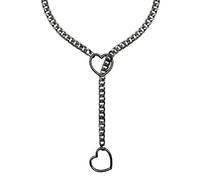 Azushwer Necklace Chain, Adjustable Punk Rock Inspired Cuban Chain Stainless Steel Heart Pendant Necklace for Men and Women for Daily Wear or Party Attendance