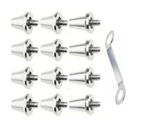 Azushwer Rugby Studs, 12 Pcs Rugby Boots Studs Football Stud/s Metal Stud/s Football Boots with Wrench Replacement Rugby S/tuds, 8PCS 13mm & 4PCS 15mm Silver