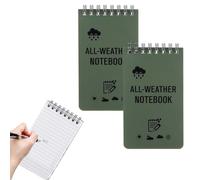Azushwer Waterproof Notebook, 2 PCs Pocket Notepad Write in the Rain Notebooks All Weather Notepads Field Notes Notebook Reporters Notebook Spiral for Outdoor Home Office School, 5x 3inch