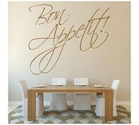 azutura Bon Appetit! Kitchen Quote Wall Sticker available in 5 Sizes and 25 Colours Black