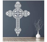 azutura Celtic Cross Christianity Wall Sticker available in 5 Sizes and 25 Colours Black