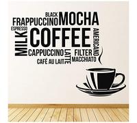 azutura Coffee Types Food Drink Quote Wall Sticker available in 5 Sizes and 25 Colours Moss Green
