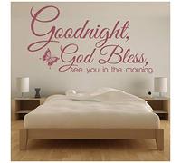 azutura Goodnight God Bless Religious Wall Sticker available in 5 Sizes and 25 Colours Black