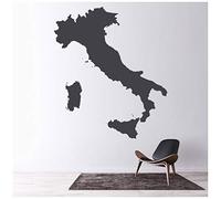 azutura Italy Educational Map Wall Sticker available in 5 Sizes and 25 Colours Black
