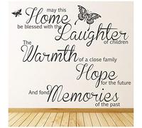 azutura May This Home Be Blessed Family Quote Wall Sticker available in 5 Sizes and 25 Colours Black
