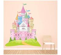 azutura Pink Fairytale Castle Wall Sticker Wall Sticker available in 8 Sizes Digital
