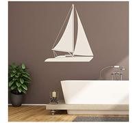 azutura Sail Boat Yacht Silhouette Boats Wall Stickers Bathroom Home Decor Art Decals available in 5 Sizes and 25 Colours Silver Metallic