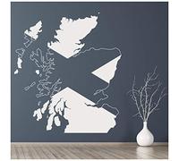 azutura Scotland Map Scottish Flag Wall Sticker available in 5 Sizes and 25 Colours White