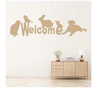 azutura Welcome Dog Cat Pets Wall Sticker available in 5 Sizes and 25 Colours Turquoise