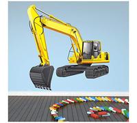 azutura Yellow Digger JCB Wall Sticker available in 8 Sizes Digital