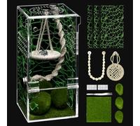 AZV Jumping Spider Enclosure Kit,Escape Proof Praying Mantis Habitat,Magnetic Door Arboreal Tarantula Cribs Ventilation Spider House,Complete Transparent Acrylic Snail Cage,Reptile Tank Bug Terrarium