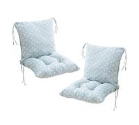 AZVFLY Pack of 2 chair cushions with back seat, back cushion with straps, low-back cushion, garden chair for chairs/benches in the home and garden, seat cushion (40 x 80 cm)