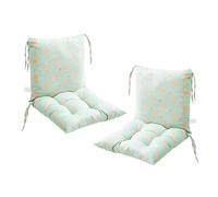 AZVFLY Pack of 2 chair cushions with back seat, back cushion with straps, low-back cushion, garden chair for chairs/benches in the home and garden, seat cushion (40 x 80 cm)