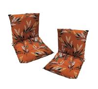 AZVFLY Pack of 2 chair cushions with back seat, back cushion with straps, low-back cushion, garden chair for chairs/benches in the home and garden, seat cushion (40 x 80 cm)
