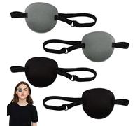 AZWOOD Eye Patch, Pack of 4 Adjustable Medical Eye Patches for Left or Right Eyes, Lazy Amblyopia, Recovery Phase, Comfortable 3D Cover, Pirate Eye Patch for Children and Adults