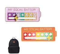 AZWOOD Mood Pin Badge 2pcs Social Battery Badges Enamel Pin Fun Social Battery Brooch Badge Funny Social Mood Brooch Pins for 7 Days Cute Creative Expression Pin Brooch Men Women Gift