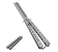 AZWOOD Portable Foldable Pocket Butterfly Comb - Stainless Steel Barber Comb for Hair Training and Styling