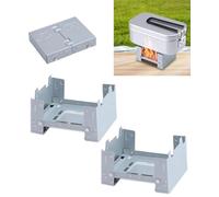 Azwood Portable Solid Fuel Stove, 2pcs Foldable Stove Alcohol Oven Burner Thickened Solid Alcohol Fuel Folding Stove Mini Camping Stove for Solo Camping, Hiking, Picnic, BBQ - pocket size