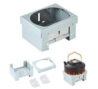 AZWOOD Portable Solid Fuel Stove, Foldable Alcohol Burner Compact Folding Stove Mini Camping Stove for Solo Camp, Hiking, Picnic, BBQ - pocket size (Updated model)