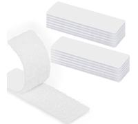AZWOOD Self-Adhesive Sticky Back Velcro Tape, 3 x 10cm Double Sided Fastening Strips - 20pcs Heavy Duty Sticky Pads Hook and Loop Strip Fabric Tape for Household, DIY and Handmade (White)