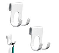 Azwood Shower Razor Holder, 2pcs Self Adhesive Shaver Hangers - No Drilling Aluminium Hook Holder for Towel Bathrobe Loofah Hooks for Bathroom Kitchen - Waterproof & Rustproof