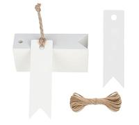 AZWOOD Small Kraft Gift Tags, 200pcs Blank Labels with Strings, Durable Card Paper, for Homemade Gifts, Wedding Favors, Party Decorations, Jar and Bottle Labeling, 7x2cm