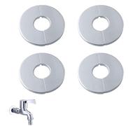 AZWOOD Split Cover Rosette Stainless Steel, 4PCS Ø23 mm Oven Knee Heating Pipe Rosettes Chimney Attachment Wall Rosette Tap Cover Valve Cap Rosette Pipe Collar for Radiator Pipes, Stove Pipe