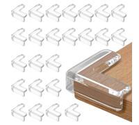 AZWOOD Table Corner Protectors for Kids, 24pcs Soft and Safe Edge Protection Silicone Baby Proofing Corners, Child Safety Clear Edge & Corner Guards for Furniture Against Sharp Corners (Right Angle)