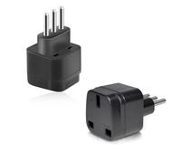 AZWOOD UK to Italy Plug Adapter, 2PCS UK to 3 pin Italy Travel Adaptor Converter, UK to Italian Converter Power Adapter for Italy Chile Vatican City Uruguay Syria Maldives and more Type L Plug (2 PCS)
