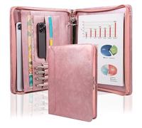 AZXCG Padfolio for Women,PU Leather Padfolio with 3 Ring Binder,Professional Business Portfolio Organizer,Multi-Pocket Leather Binder,Legal Pad Portfolio for Meeting/Interview